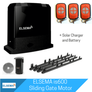 Elsema iS600 Sliding Gate Kit with Solar Charger and Battery
