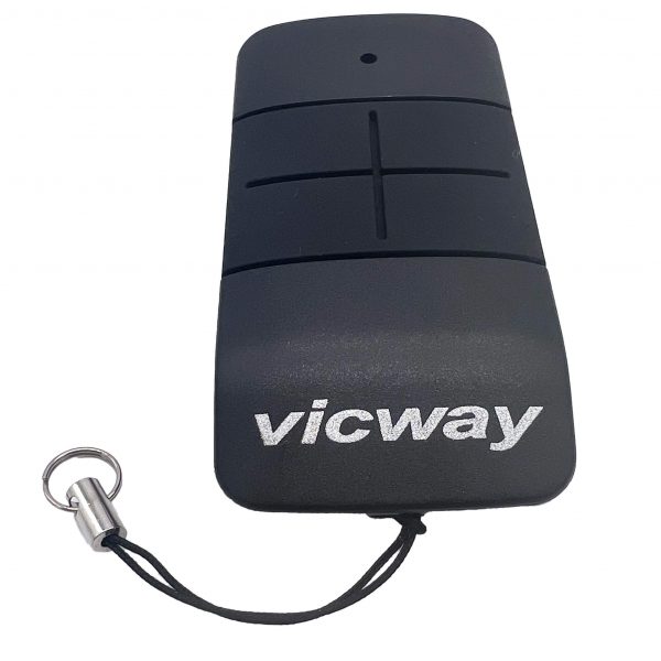 Vicway FR60 Garage Door Opener Remote Control: A black remote designed for easy and convenient access to Vicway garage doors.